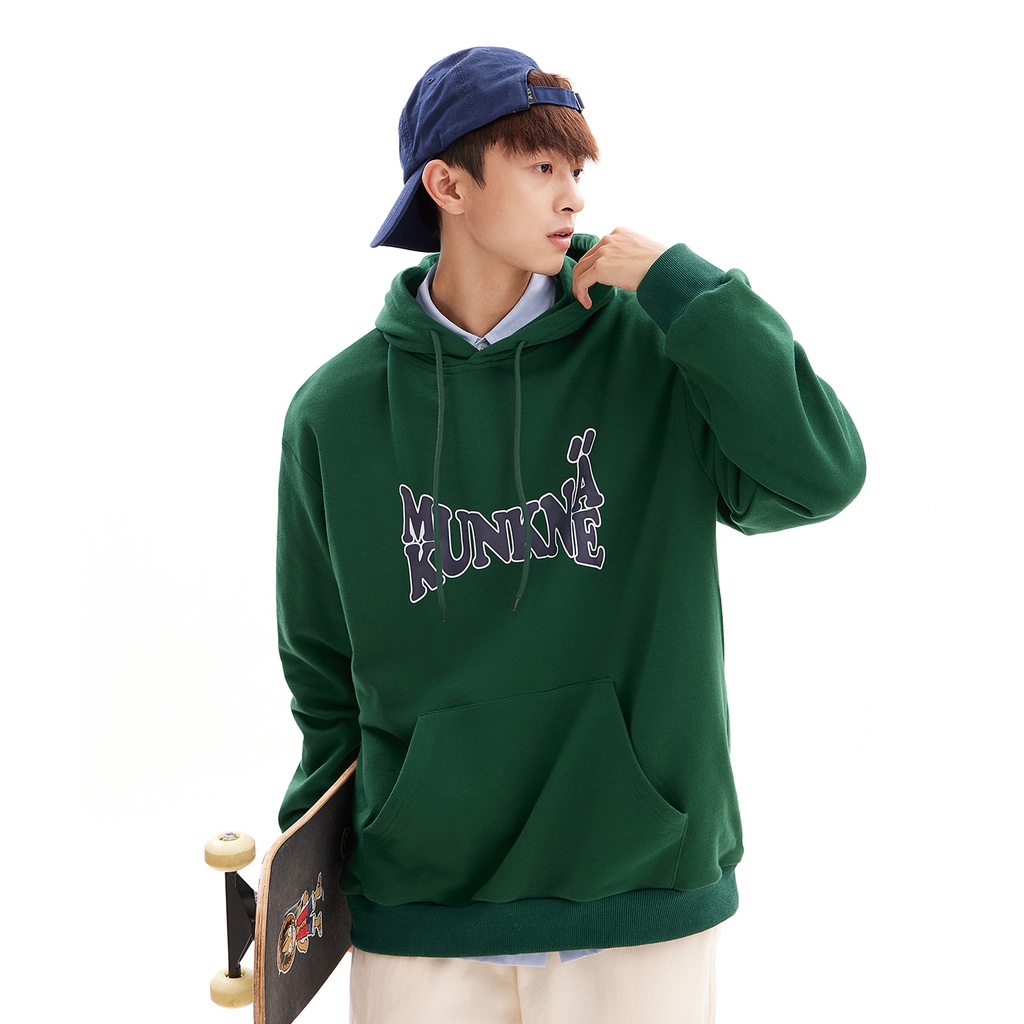 Áo Hoodie Make It Rain Heybig màu xanh lá họa tiết chữ in