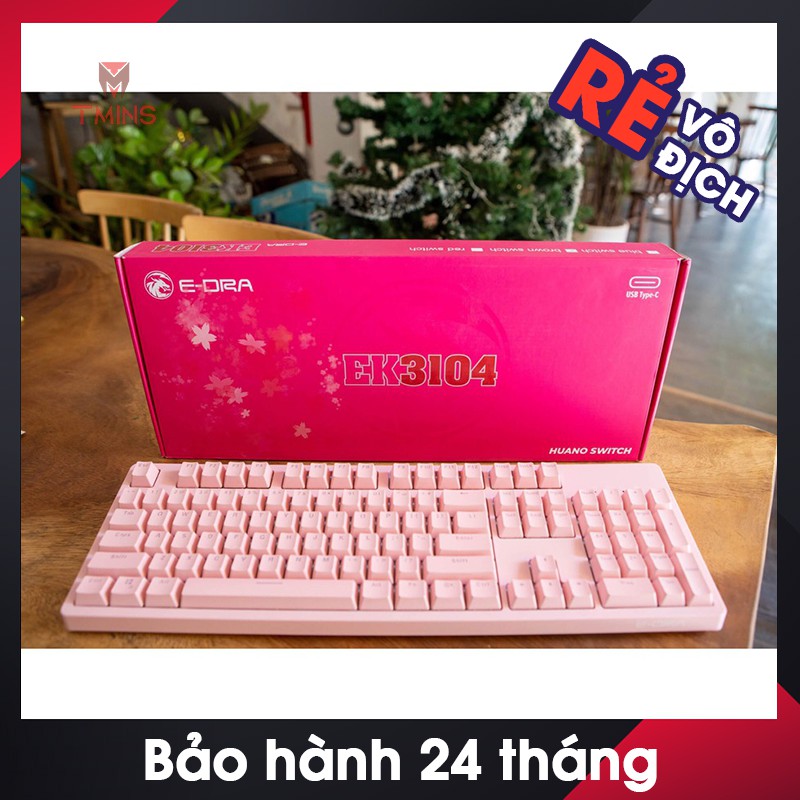 Bàn phím cơ E-Dra EK3104 Dream Pink  v2 (Bản 2022,E-DRA Switch) - Bảo hành 24 tháng chính hãng