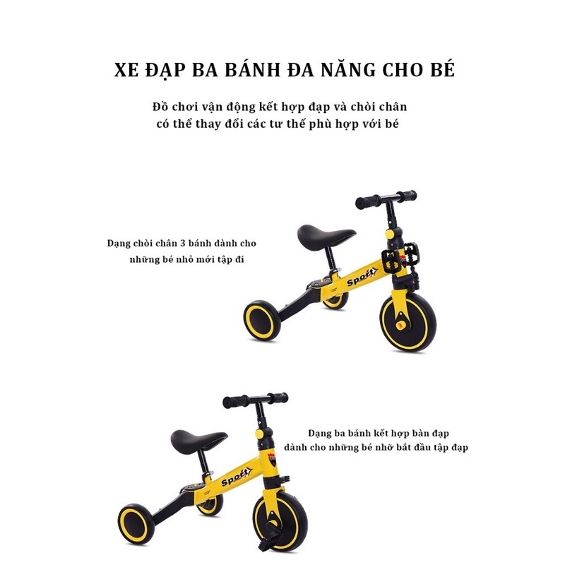 XE ĐẠP 3 BÁNH CHÒI CHÂN GẤP GỌN SPORT CHO BÉ 1-7 tuổi