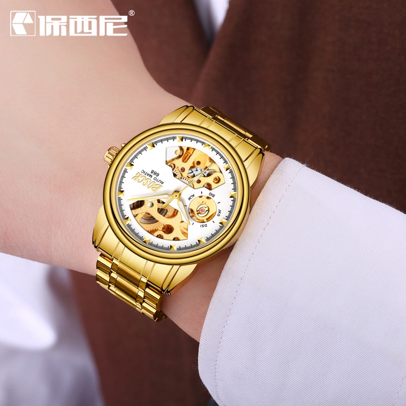 Đồng hồ nam máy cơ Bosck Automatic dây kim loại - Nhiều màu