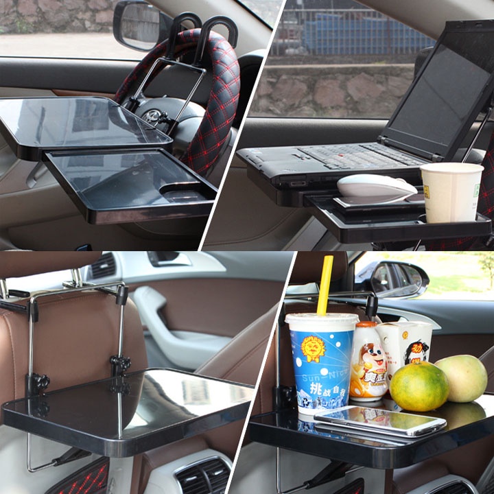Bàn ăn 🚚𝐅𝐑𝐄𝐄𝐒𝐇𝐈𝐏🚚 Bàn làm việc gấp gọn trên ô tô xe hơi có khay để chuột và nước uống - slc.vn