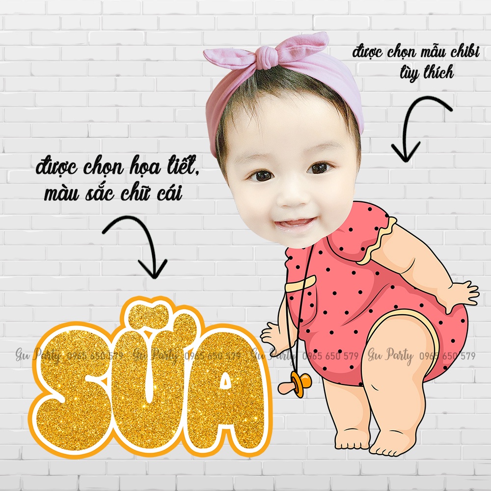 Chibi Sinh Nhật Kèm Tên Cho Bé