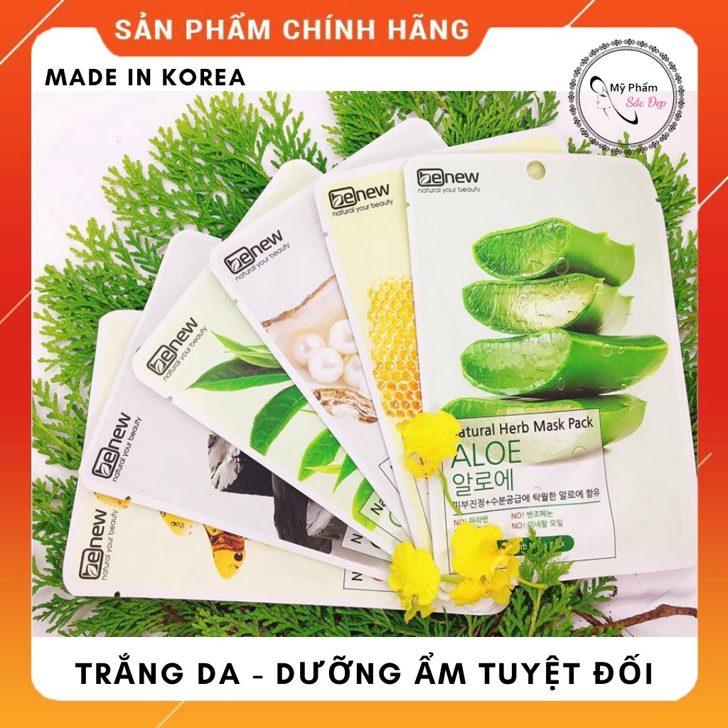 Mặt nạ 💖 Chính hãng 💖 6 vị Mặt nạ BENEW Natural Herb Mask Dưỡng ẩm trị mụn trắng da Hàn Quốc (22ml) | BigBuy360 - bigbuy360.vn
