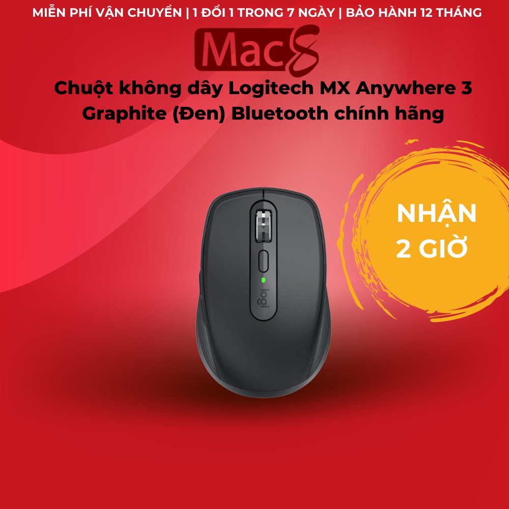 Chuột không dây Logitech MX Anywhere 3 Graphite (Đen) Bluetooth chính hãng