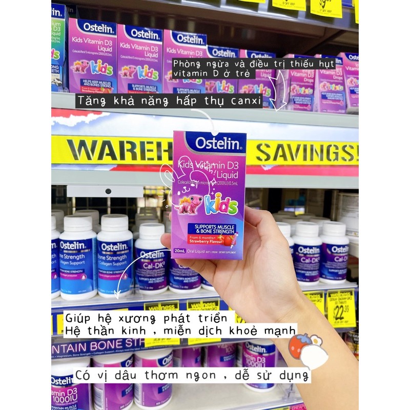 Vitamin D3 Ostelin Liquid 20ml - Xuất xứ Úc