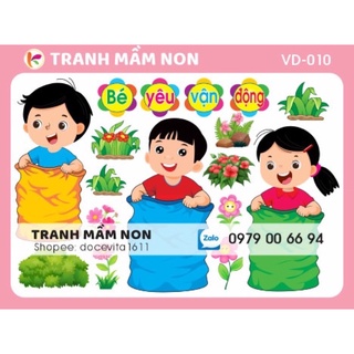 Decal góc mầm non- góc vận động vd 010