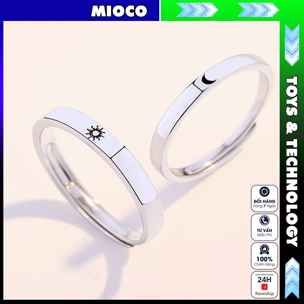 Nhẫn cặp đôi nam nữ MIOCO NB12, Cao cấp thời trang thiết kế hở dễ dàng điều chỉnh kích cỡ free size, tình yêu mẫu mới