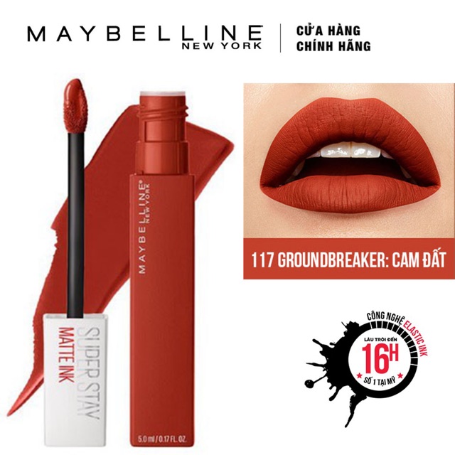 Maybelline - Son kem chuẩn lì giữ màu 16h Maybelline Super Stay Matte Ink 5ml | Thế Giới Skin Care