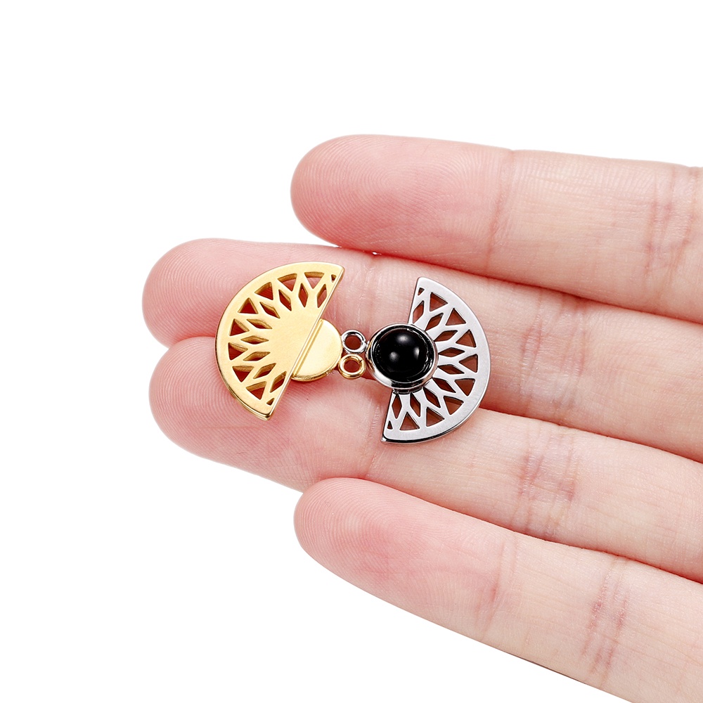 St.kunkka Bộ 5 Mặt Dây Chuyền Hình Quạt Bằng Thép Không Gỉ