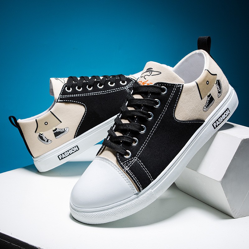 [M&atilde; MAMT2405 giảm 10K đơn 0đ] Gi&agrave;y Vải Nam Gi&agrave;y Sneaker Nam G05 In H&igrave;nh Cực Độc