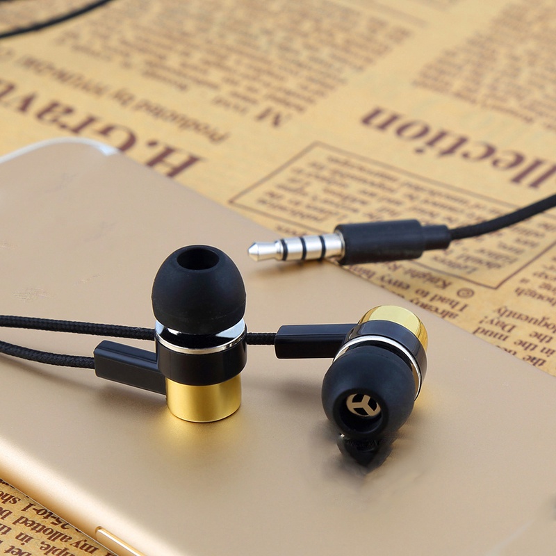 Tai nghe in-ear nhét tai chống ồn âm bass hay dây cao su giá rẻ 5 màu jack 3.5mm