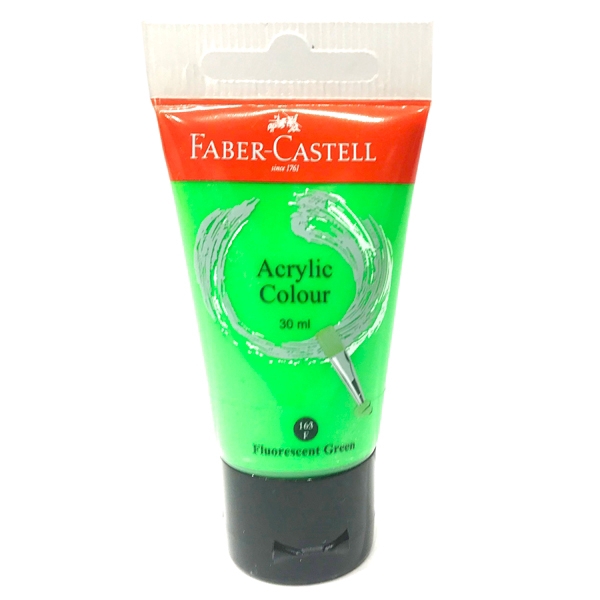 Tuýp Màu Vẽ Acrylic 30ml Fluorescent Green (Xanh Lá Neon) - Faber-Castell