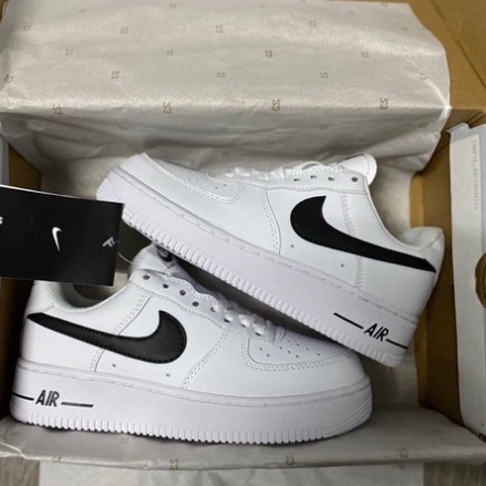 Giày Air Force 1 Vệt Đen,Giày AF1 trắng móc đen hàng đẹp dành cho Nam Nữ