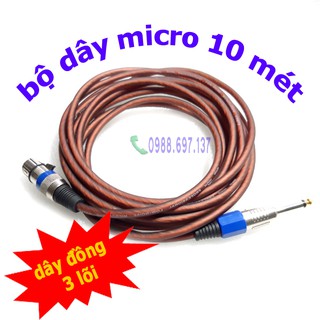 Bộ dây micro 10 mét cho micro karaoke - dây micro có dây 10m