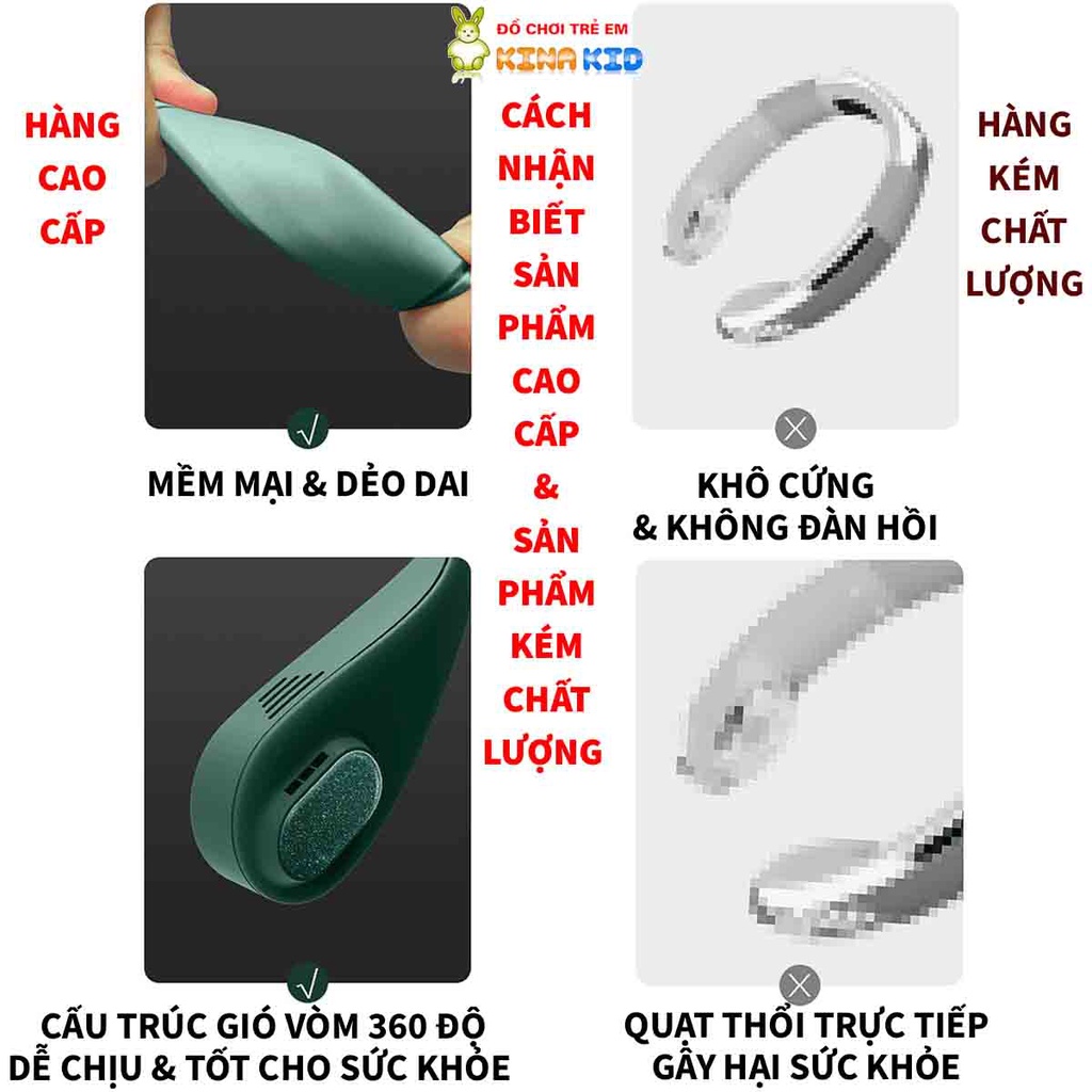 Quạt Đeo Cổ Không Cánh Cao Cấp L18, Điều Chỉnh 3 Tốc Độ, Mát Mẻ, Vui Vẻ, Sảng Khoái