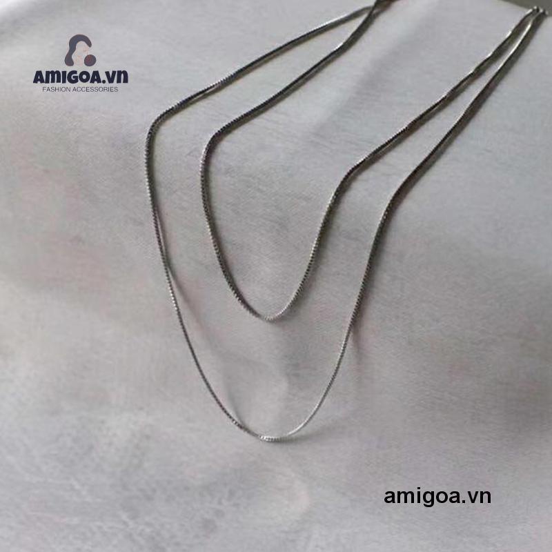 Vòng cổ Sợi Mảnh Hai Lớp Mạ Vàng Thiết Kế Hình Rắn Xinh Xắn Cho Nữ