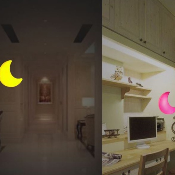 Đèn ngủ XIAODUOJIAJU cảm biến ánh sáng hình mặt trăng tiết kiệm năng lượng cho bé