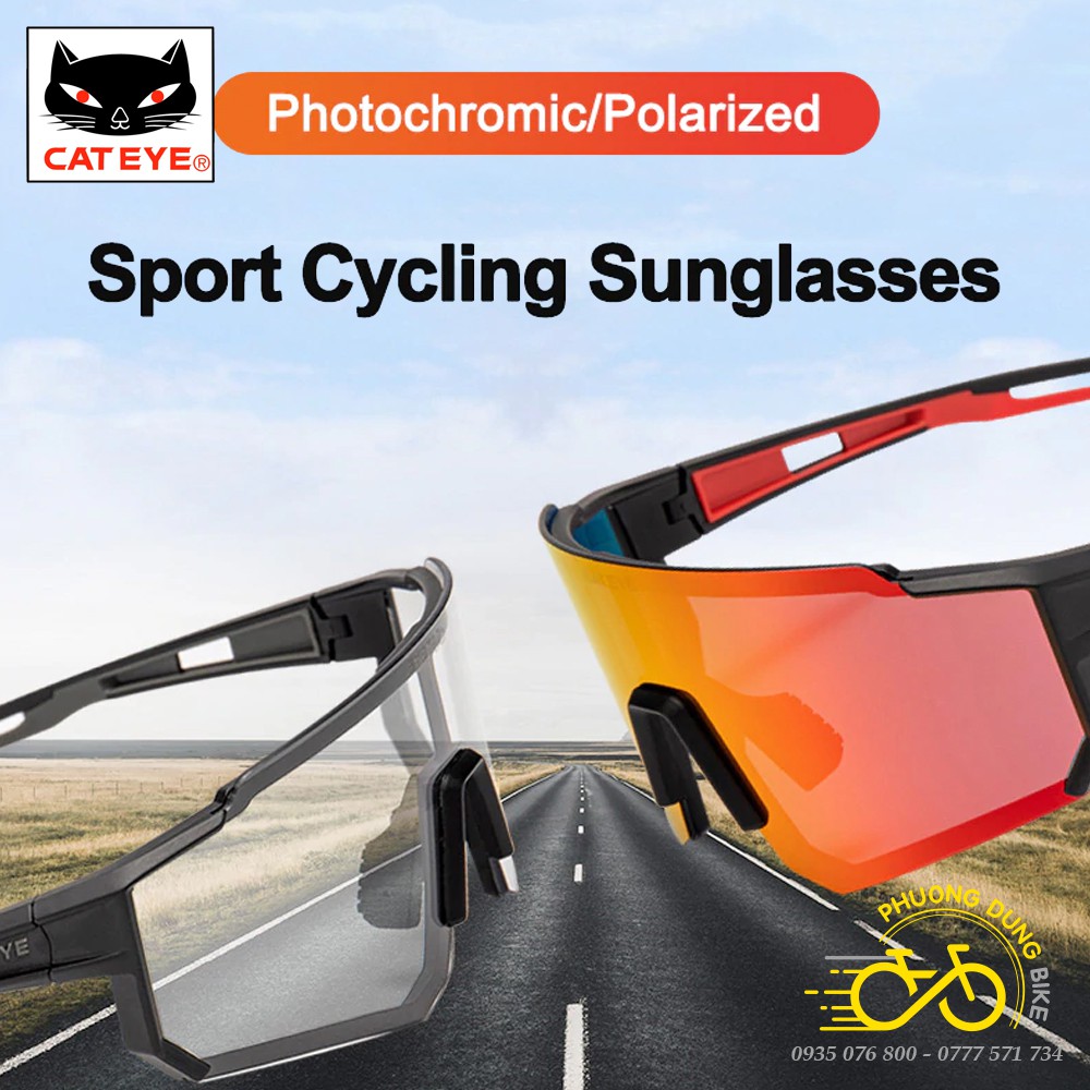 Kính mát xe đạp thể thao 1 mặt CATEYE POLARIZED, PHOTOCHROMIC 2020