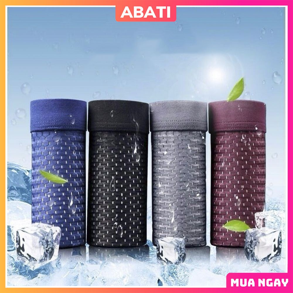 COMBO 4 Quần lót nam boxer thun lạnh cotton lưới thông hơi thoáng mát cao cấp ABATI quần sịp nam đùi