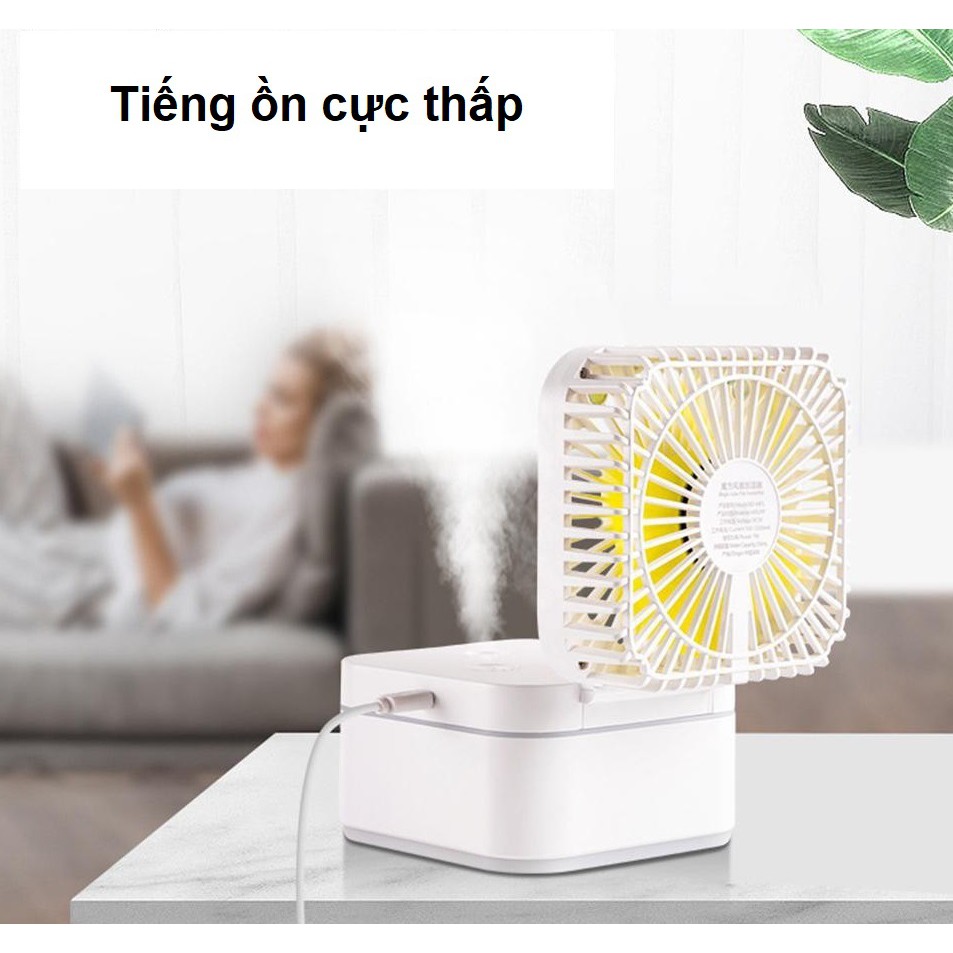 Quạt Mini | Quạt Phun Sương Để Bàn Magic Cube 3 Chế Độ Mát, Kiêm Đèn Ngủ Gấp Gọn Siêu Tiện Dụng - Bảo Hành 12 Tháng | BigBuy360 - bigbuy360.vn