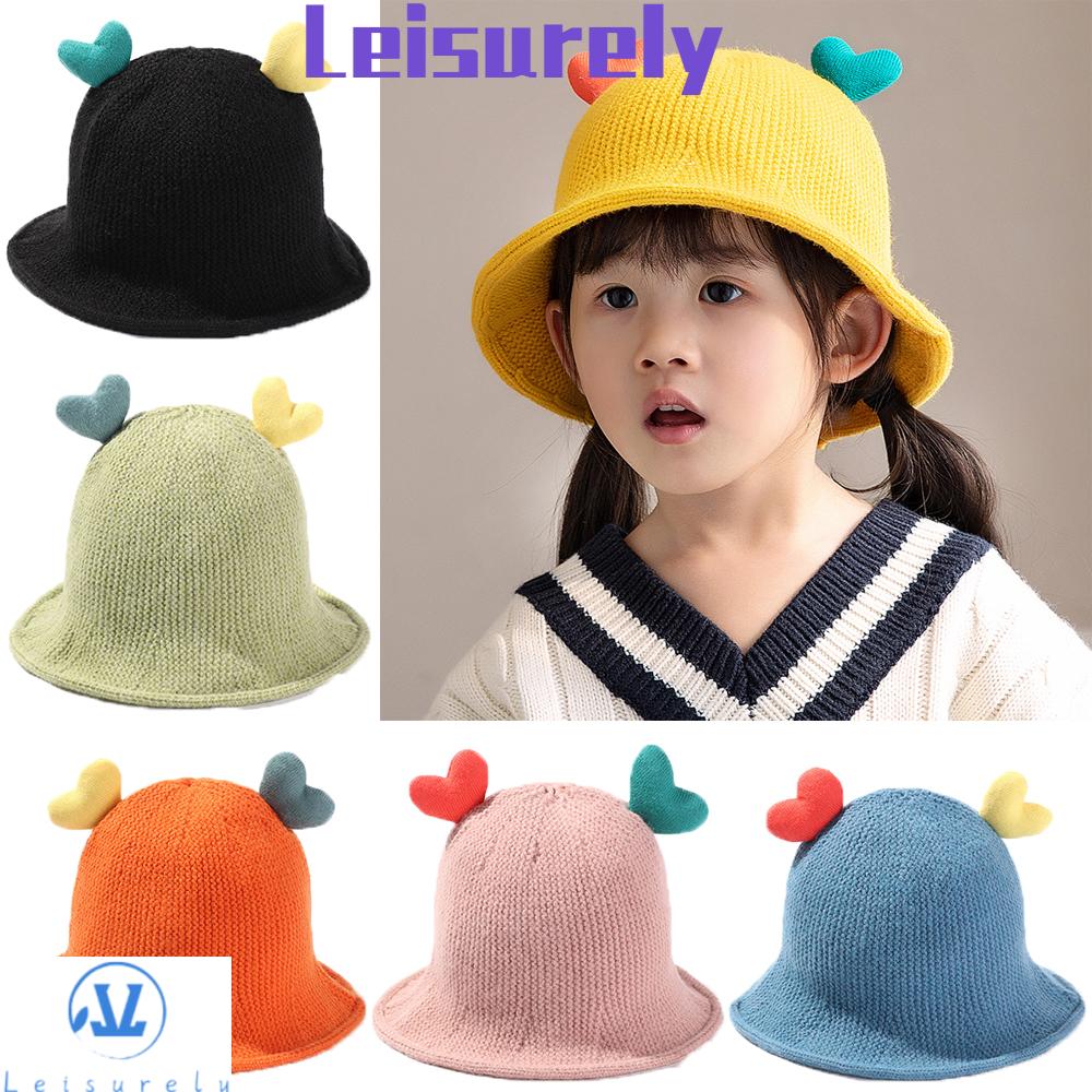 Mũ Beanie Dệt Kim Giữ Ấm Mùa Đông Họa Tiết Trái Tim Dễ Thương Cho Bé Trai Và Bé Gái