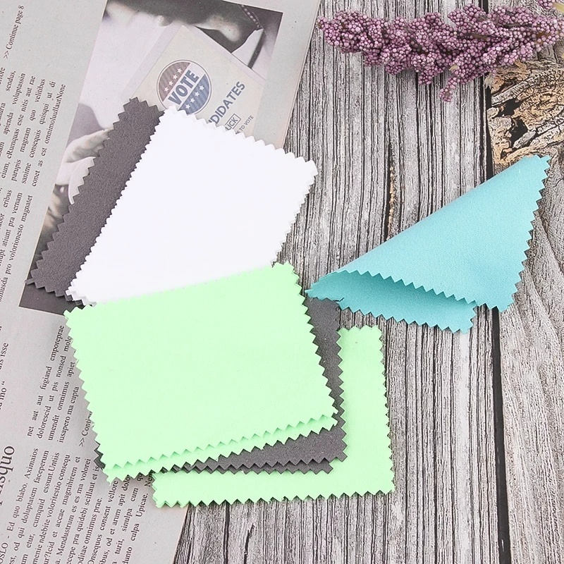 Set 10 khăn đánh bóng lau mắt kính / trang sức màu sắc xinh xắn xinh xắn