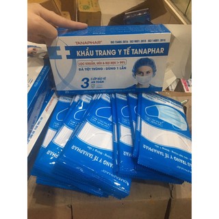 Khẩu trang tiệt trùng 3lớp TANAPHAR màu trắng hộp 20cái