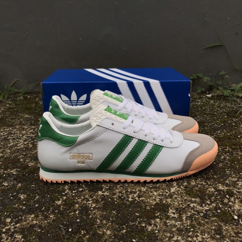 Giày Thể Thao Adidas Rom Màu Trắng / Xanh Lá Cho Nam