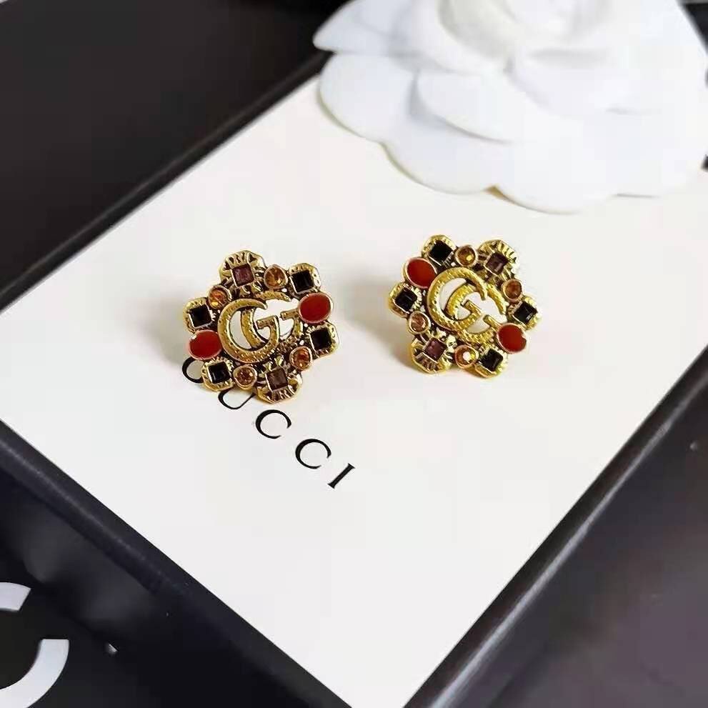 Khuyên Tai Gucci Đơn Giản Bằng Thép Titan In Logo Chữ Cái / Cá Nhân / Tinh Tế / Thanh Lịch Cho Nữ