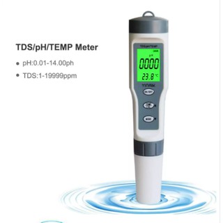 Bút quan trắc chất lượng nước 3 trong 1, bộ máy kiểm tra tds/ph/temp cho hồ, nước uống, axit kế máy đo độ ph