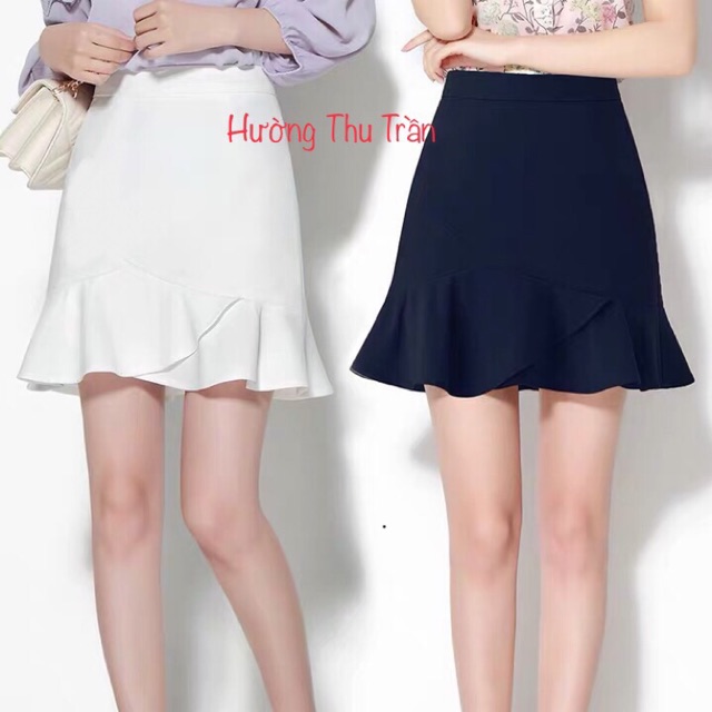 Chân váy thời trang đuôi cá chéo giữa, chân váy công ở trên gối trẻ trung