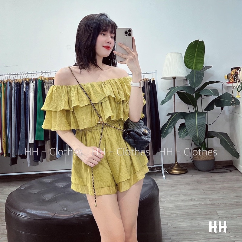 Jumsuit  đũi bệt vai