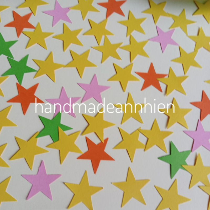 40 hình NGÔI SAO, size 3.1cm, bằng giấy màu - hình trang trí thiệp, bưu thiếp, bao lì xì, phong thư, lớp học, mầm non