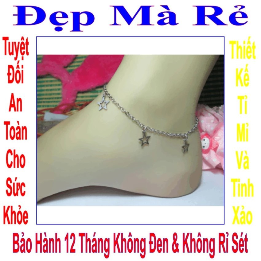 Lắc chân nữ kiểu ngôi sao rỗng (Trắng) LC00026T010019