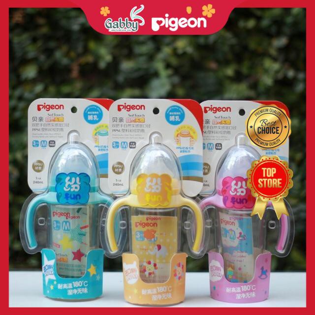 BÌNH PIGEON NỘI ĐỊA TRUNG NHỰA PPSU QUAI CẦM 240ML