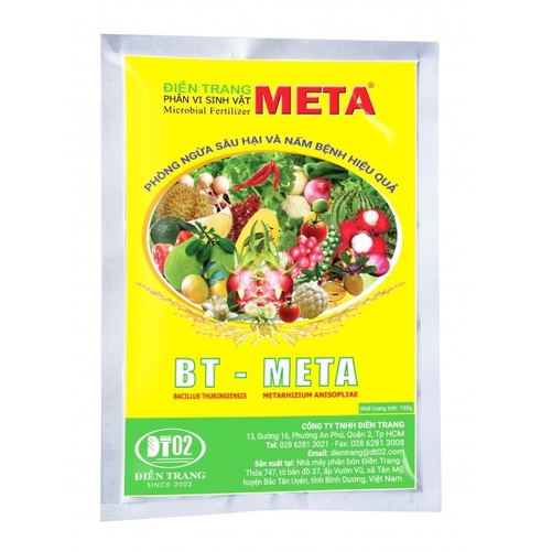 Chế phẩm sinh học trừ sâu, ngừa nấm bệnh TRICHO META-BT 100g