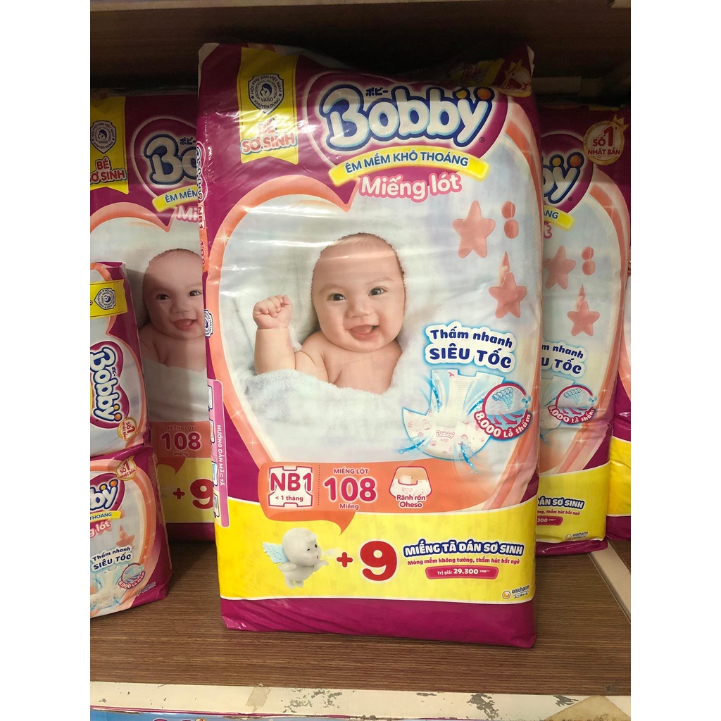 Miếng lót Bobby size Newborn 1 108 miếng
