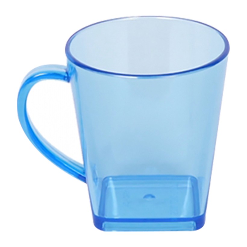 Cốc nhựa có quai trong suốt xanh, cam Ca Ly nhựa cho bé - plastic cup with handle