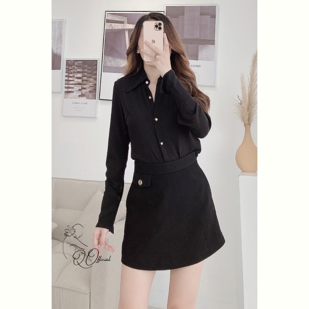 Áo Sơ Mi Nữ Cổ Đức Dài Tay Siêu Xinh Cao Cấp