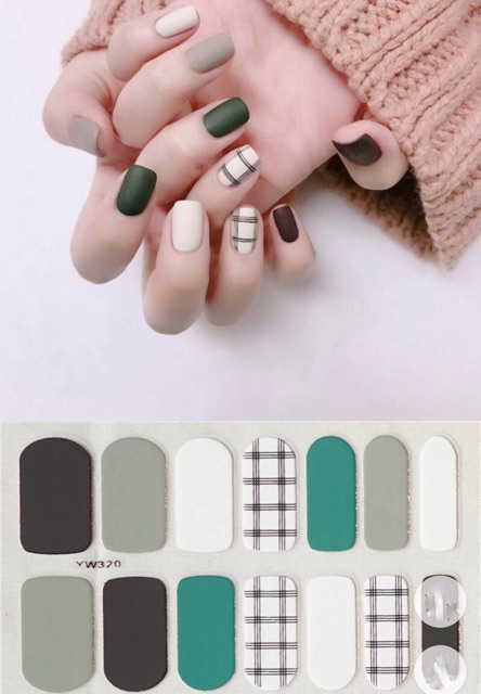 Set dán móng tay nails dán nghệ thuật nhiều màu - có ngay bộ móng đẹp trong 5 phút (Nail wraps / Nail stickers) CAM CAM