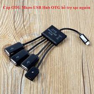 CÁP CHIA CỔNG OTG  MICRO USB RA 3 CỔNG USB