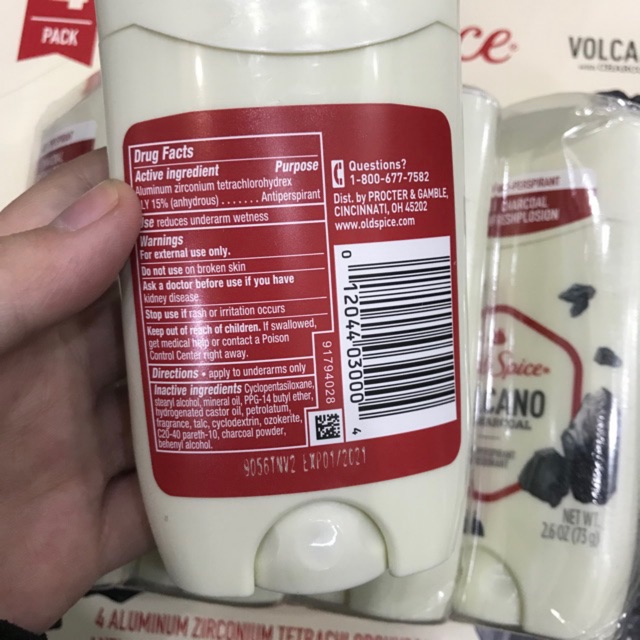 Lăn Nách Sáp Old Spice Volcano With Charcoal 73g