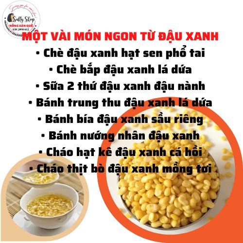 250gr Đậu Xanh Không Vỏ Hữu Cơ SallyFood  Không Phẩm Màu Đỗ Xanh Vàng Tróc Vỏ Sạch Nấu Chè Xôi Làm Bánh - Nông Sản Quê
