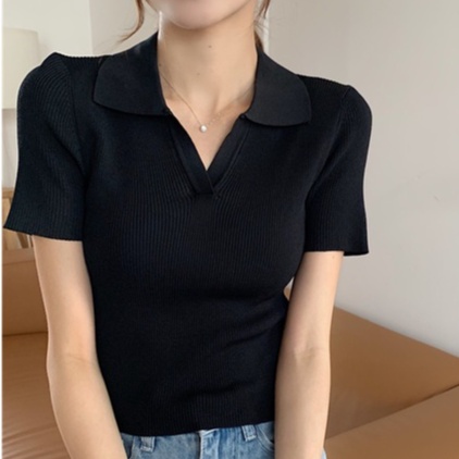 Áo thun tay ngắn gân nhuyễn cổ polo - AT2117 | BigBuy360 - bigbuy360.vn