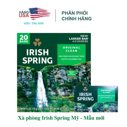 MẪU MỚI LỐC 3 VIÊN Xà Phòng Cục Irish Spring Original 113g – Mỹ