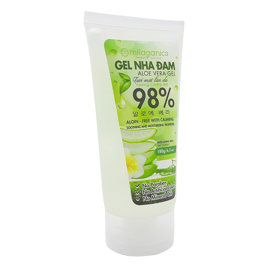 Gel Nha Đam Dưỡng Ẩm, Làm Mềm Da Từ Nha Đam Tươi MILAGANICS 180gr