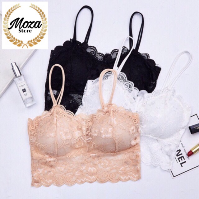Áo Bra Ren Hoa Dây Kép Có Đệm Ngực Cao Cấp 841