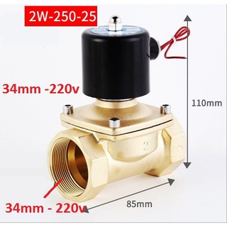Van điện từ phi 34mm - Thân đồng, dây đồng 220V