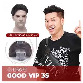 Tóc mái hói nam trên lưới ren viền poly 3S