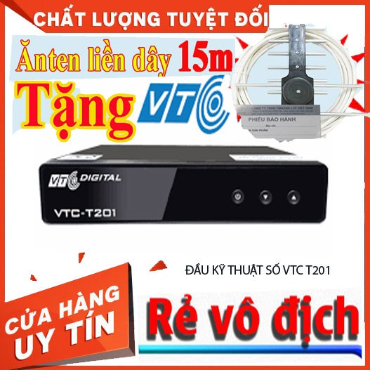 [Tặng Anten] Đầu Thu kỹ Thuật Số,Đầu Thu Mặt Đất VTC T201